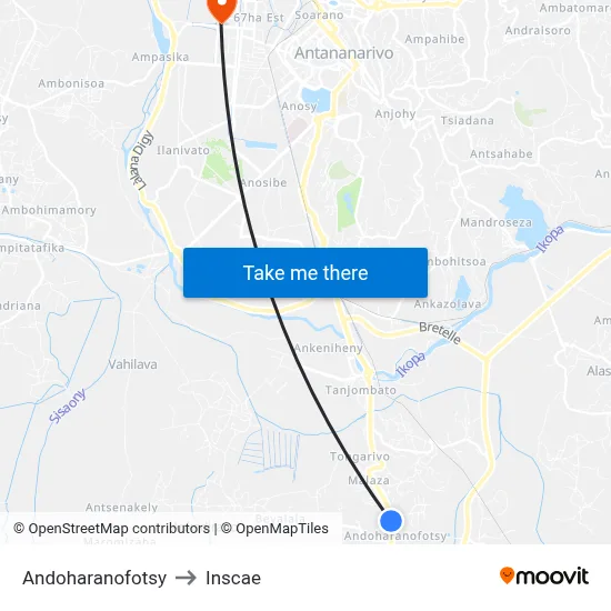 Andoharanofotsy to Inscae map
