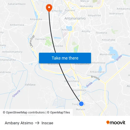 Ambany Atsimo to Inscae map