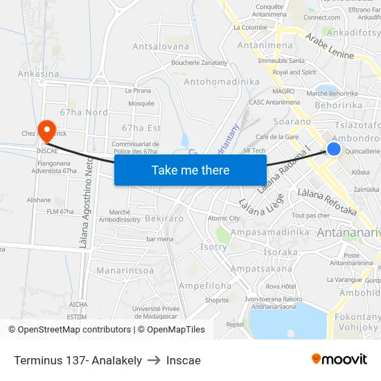Terminus 137- Analakely to Inscae map