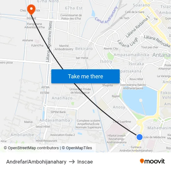 Andrefan'Ambohijanahary to Inscae map