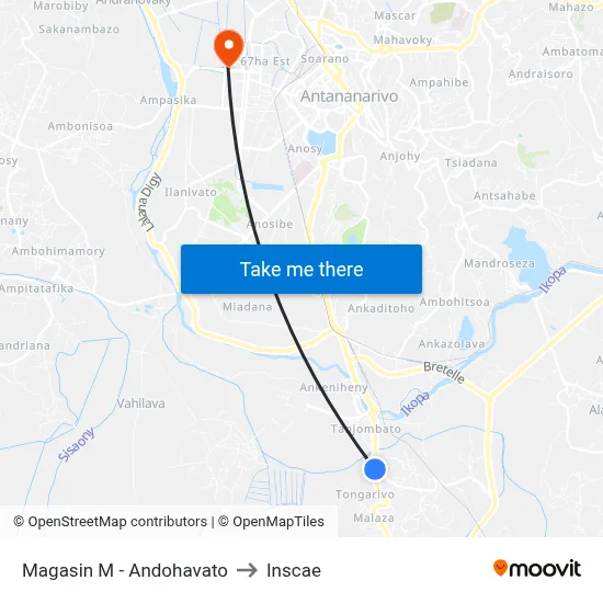 Magasin M - Andohavato to Inscae map