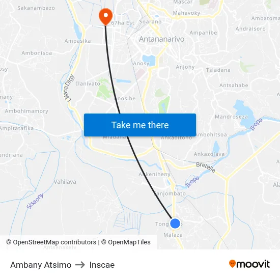 Ambany Atsimo to Inscae map