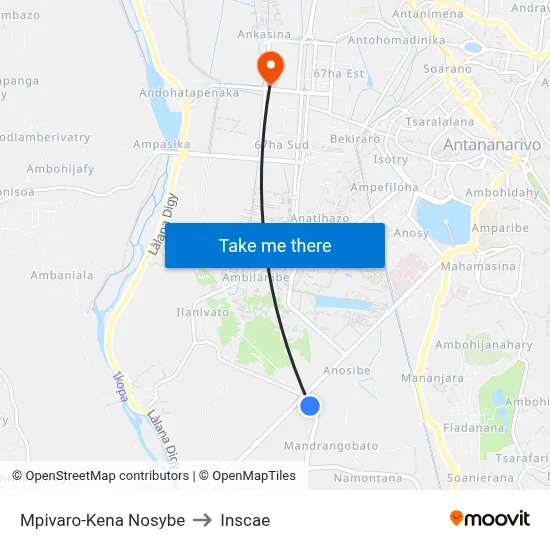 Mpivaro-Kena Nosybe to Inscae map