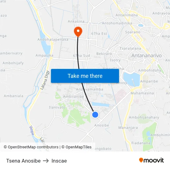 Tsena Anosibe to Inscae map