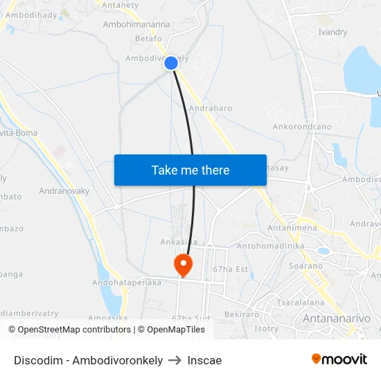 Discodim - Ambodivoronkely to Inscae map