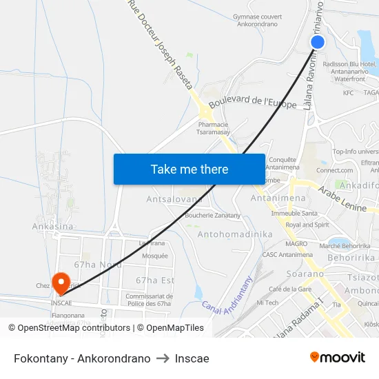 Fokontany - Ankorondrano to Inscae map