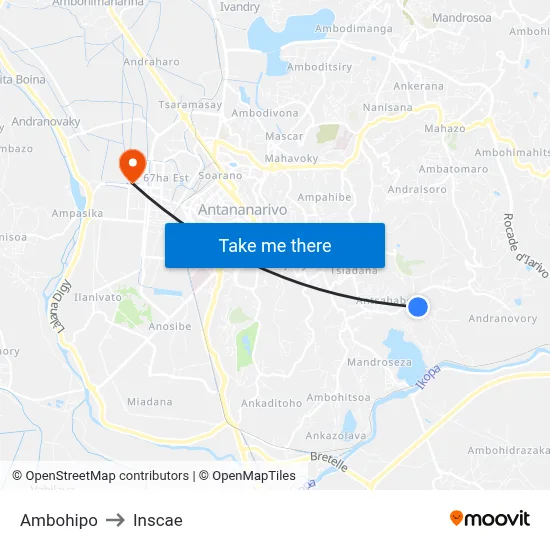 Ambohipo to Inscae map