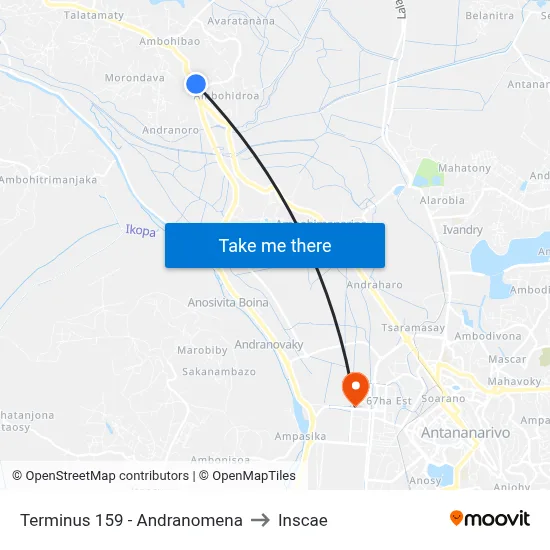 Terminus 159 - Andranomena to Inscae map
