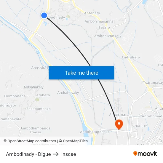 Ambodihady - Digue to Inscae map