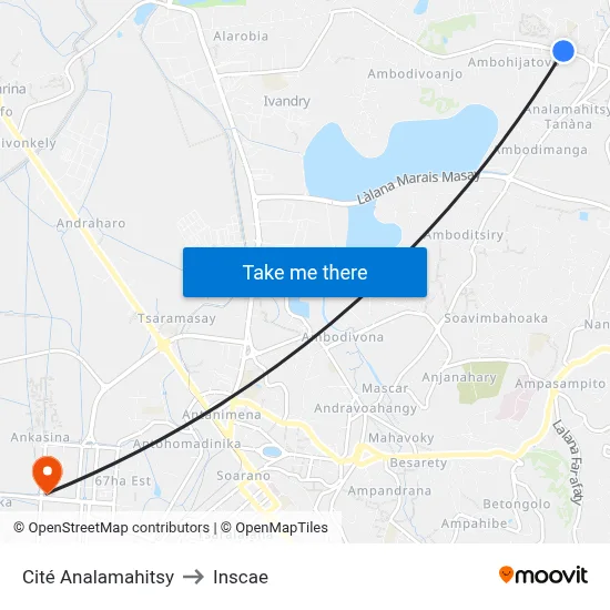 Cité Analamahitsy to Inscae map