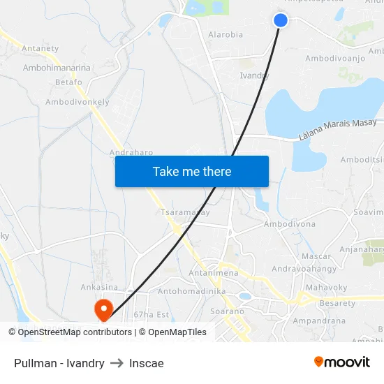 Pullman - Ivandry to Inscae map