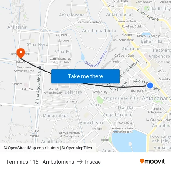 Terminus 115 - Ambatomena to Inscae map