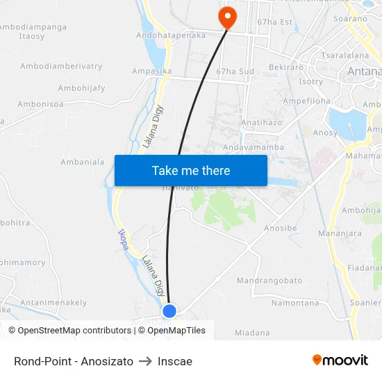 Rond-Point - Anosizato to Inscae map