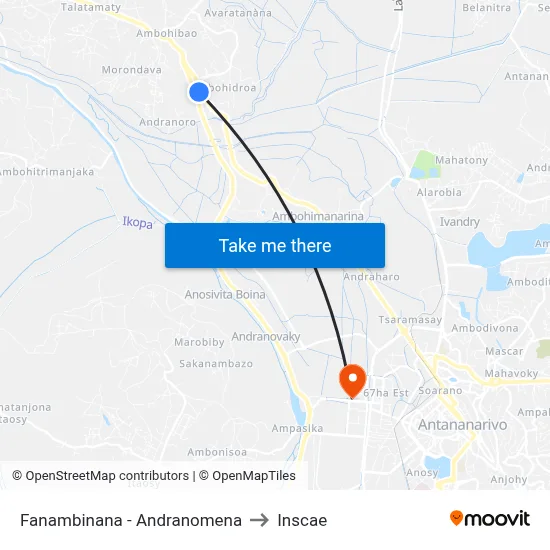 Fanambinana - Andranomena to Inscae map