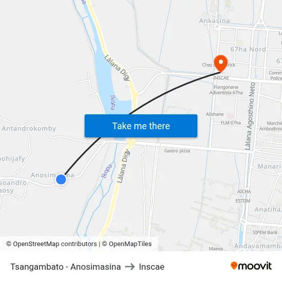 Tsangambato - Anosimasina to Inscae map