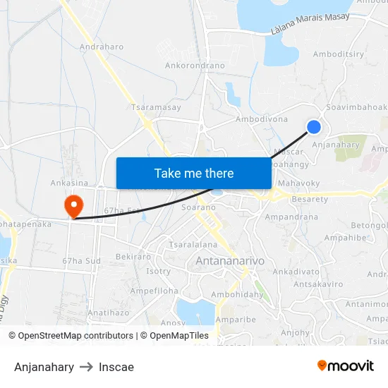 Anjanahary to Inscae map
