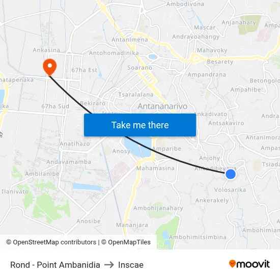 Rond - Point Ambanidia to Inscae map
