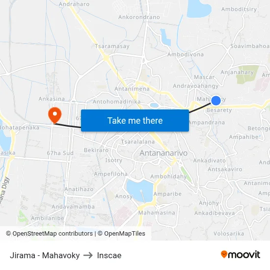 Jirama - Mahavoky to Inscae map