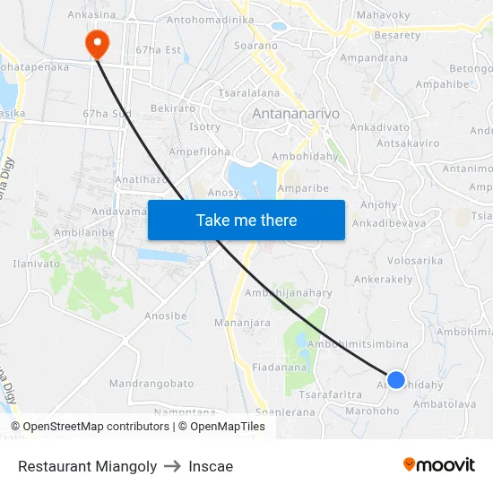Restaurant Miangoly to Inscae map