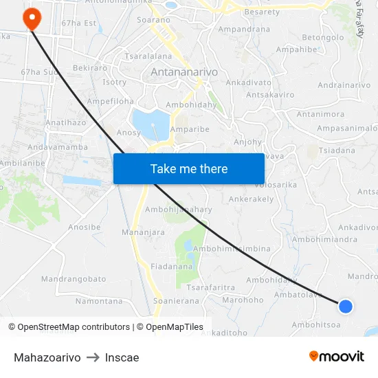 Mahazoarivo to Inscae map