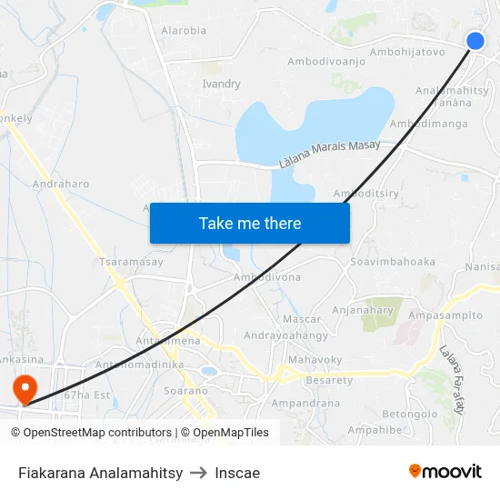 Fiakarana Analamahitsy to Inscae map