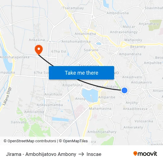 Jirama  - Ambohijatovo Ambony to Inscae map