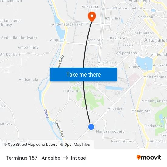 Terminus 157 - Anosibe to Inscae map