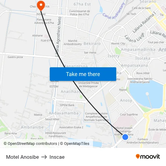 Motel Anosibe to Inscae map
