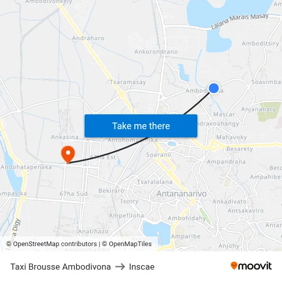 Taxi Brousse Ambodivona to Inscae map