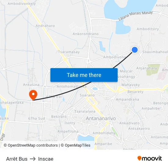 Arrêt Bus to Inscae map
