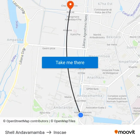Shell Andavamamba to Inscae map