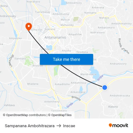 Sampanana Ambohitrazara to Inscae map