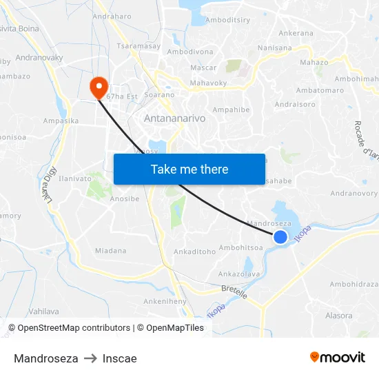 Mandroseza to Inscae map