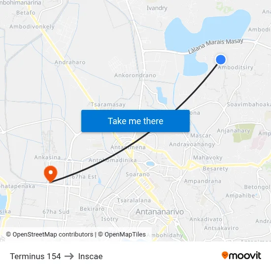 Terminus 154 to Inscae map