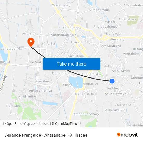 Alliance Françaice - Antsahabe to Inscae map