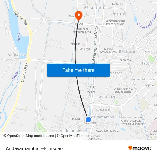 Andavamamba to Inscae map
