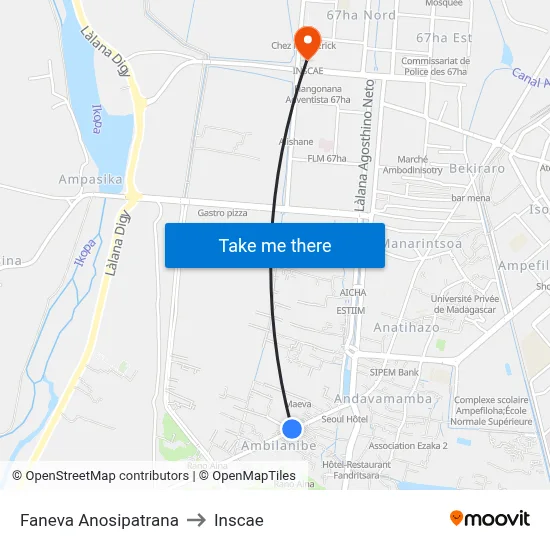Faneva Anosipatrana to Inscae map