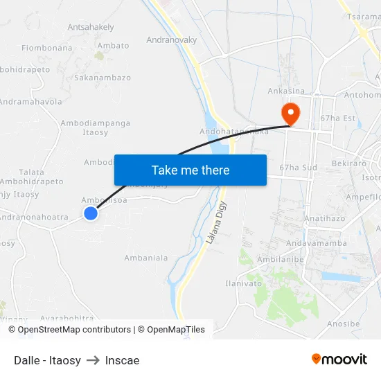 Dalle - Itaosy to Inscae map