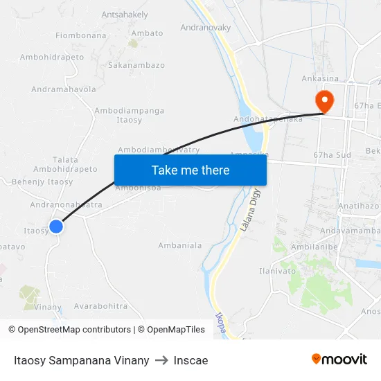 Itaosy Sampanana Vinany to Inscae map