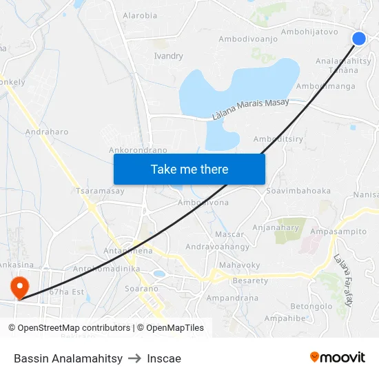 Bassin Analamahitsy to Inscae map