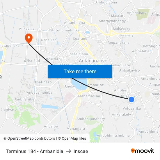 Terminus 184 - Ambanidia to Inscae map