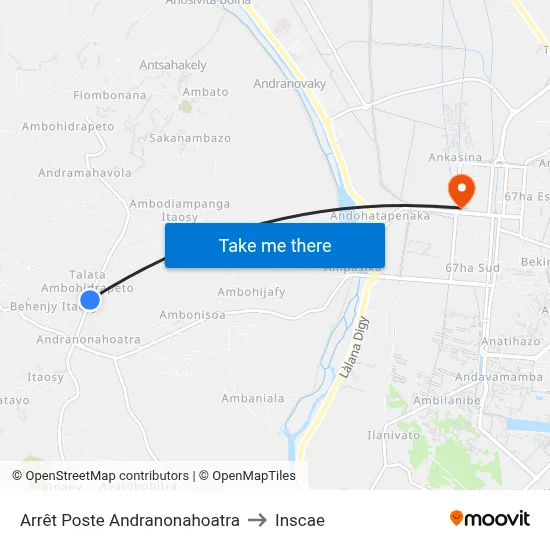 Arrêt Poste Andranonahoatra to Inscae map