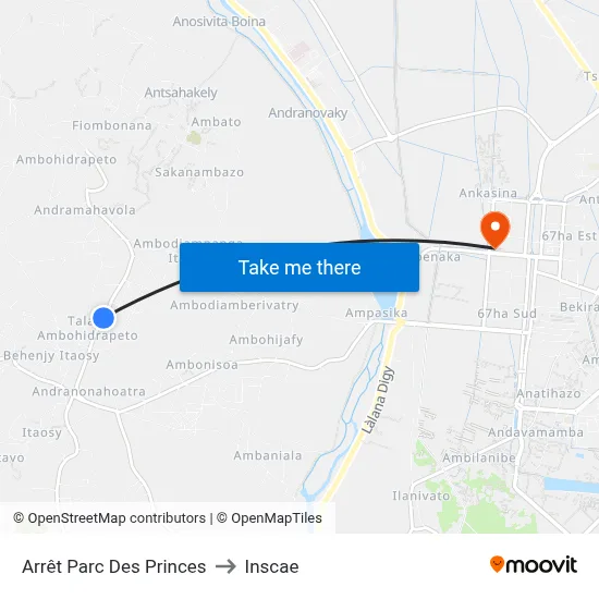 Arrêt Parc Des Princes to Inscae map