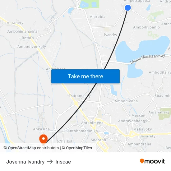 Jovenna Ivandry to Inscae map