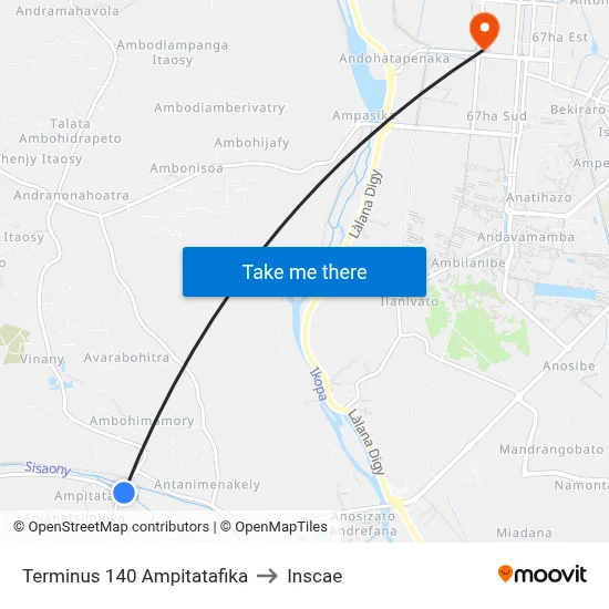 Terminus 140 Ampitatafika to Inscae map