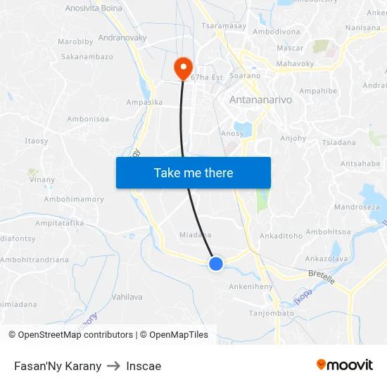 Fasan'Ny Karany to Inscae map