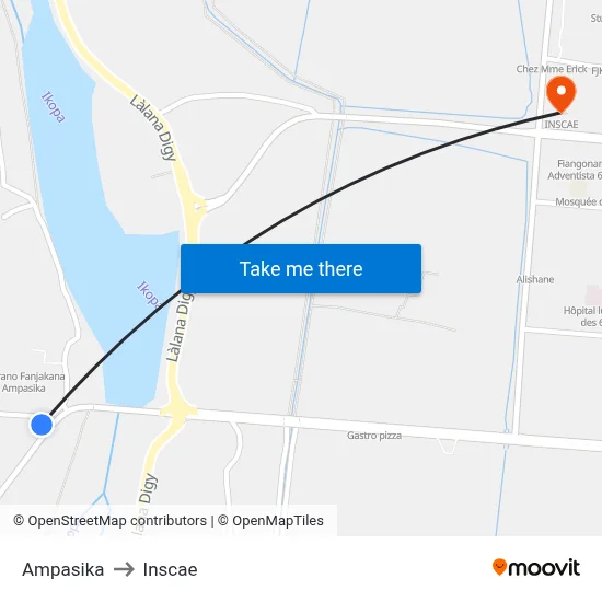 Ampasika to Inscae map
