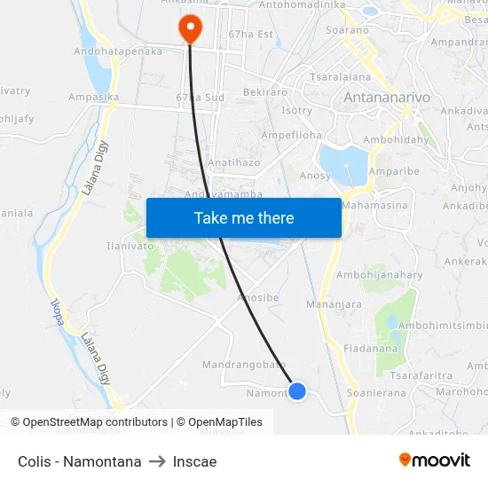 Colis - Namontana to Inscae map