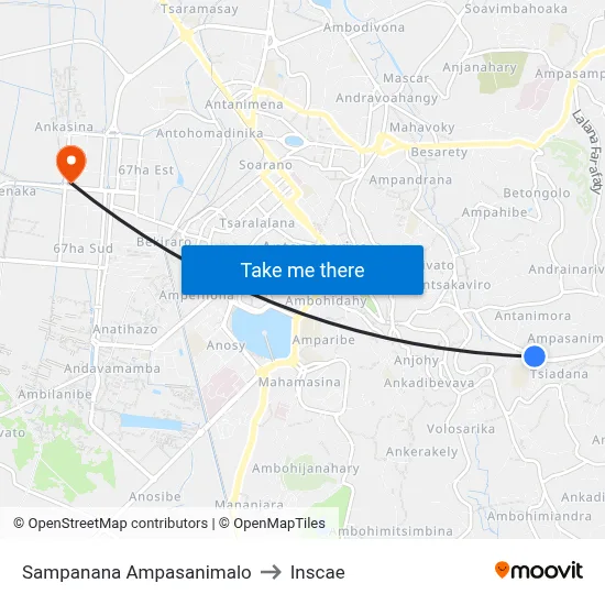 Sampanana Ampasanimalo to Inscae map