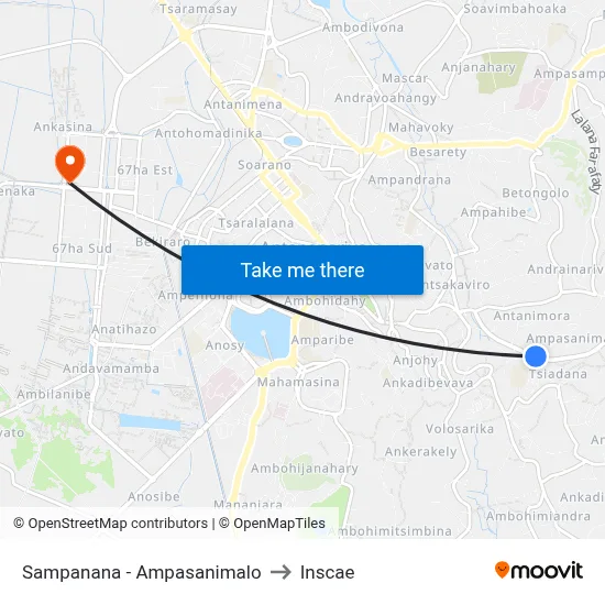 Sampanana - Ampasanimalo to Inscae map